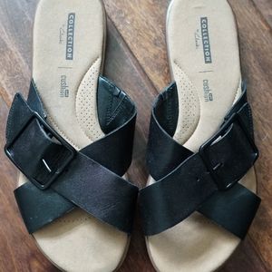 Clarks Women's Kele Heather Sandal, Black, Size 9